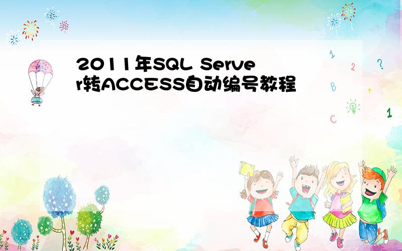 2011年SQL Server转ACCESS自动编号教程