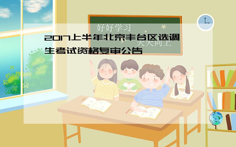 2017上半年北京丰台区选调生考试资格复审公告