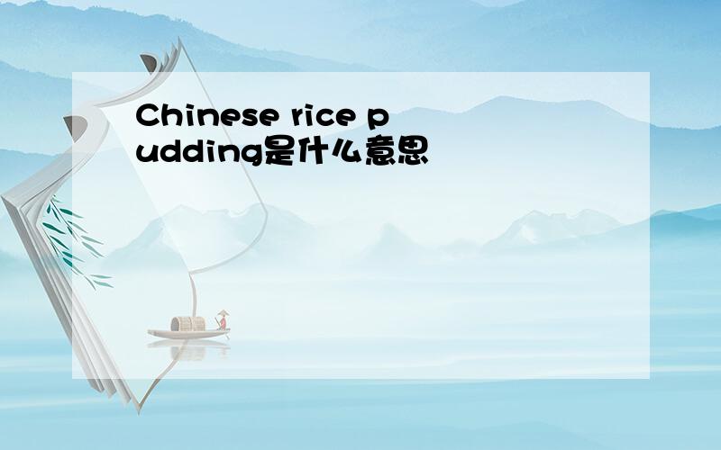 Chinese rice pudding是什么意思