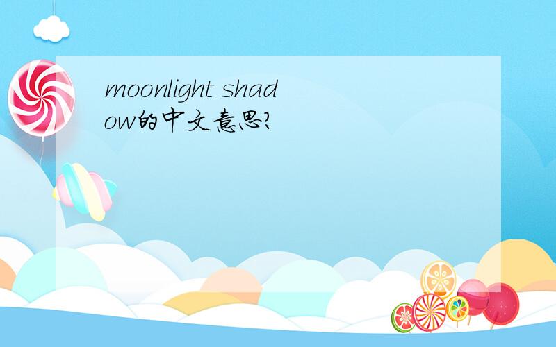 moonlight shadow的中文意思?