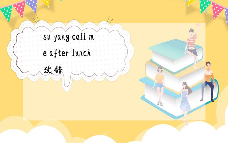 su yang call me after lunch 改错