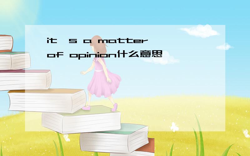it`s a matter of opinion什么意思