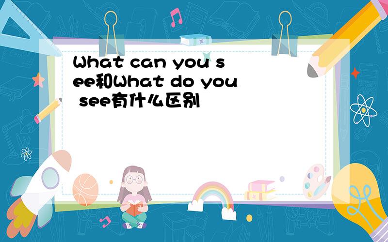What can you see和What do you see有什么区别