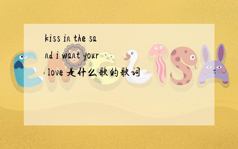 kiss in the sand i want your love 是什么歌的歌词