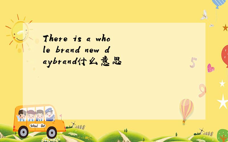 There is a whole brand new daybrand什么意思