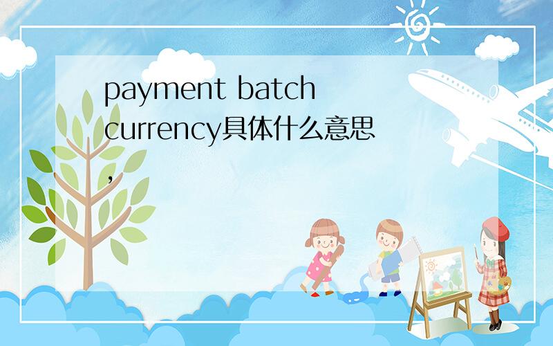 payment batch currency具体什么意思,
