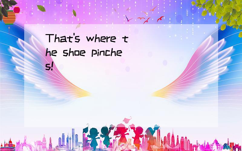 That's where the shoe pinches!