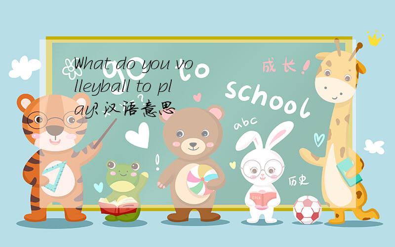 What do you volleyball to play?汉语意思