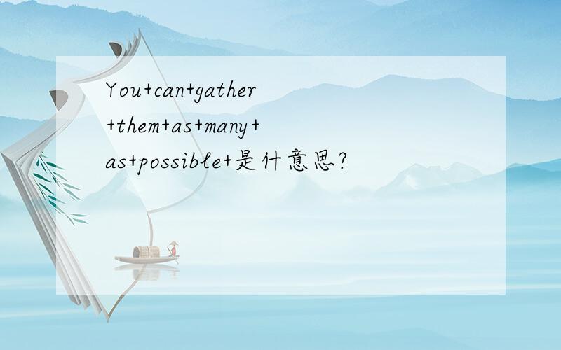 You+can+gather+them+as+many+as+possible+是什意思?