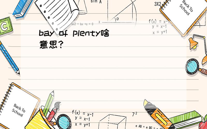 bay of plenty啥意思?