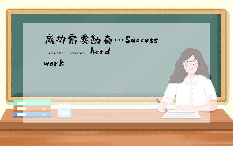 成功需要勤奋…Success ___ ___ hard work