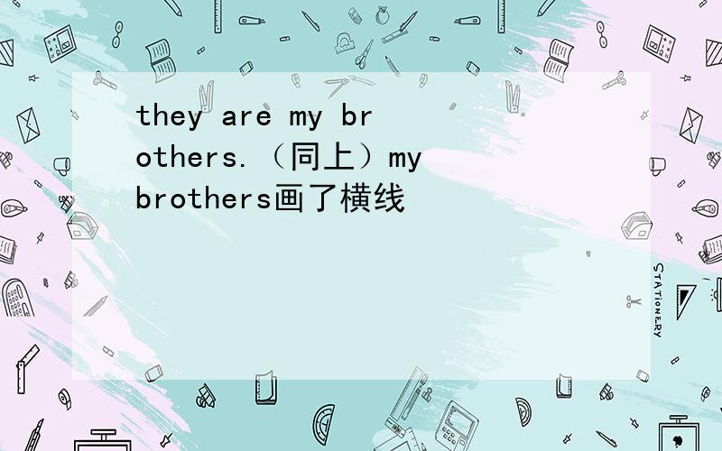 they are my brothers.（同上）my brothers画了横线