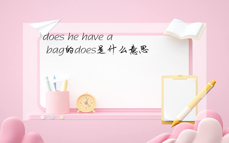 does he have a bag的does是什么意思