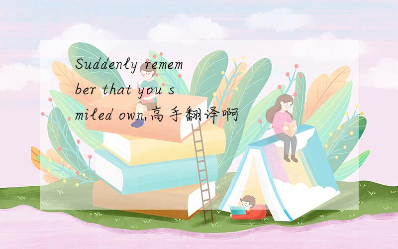 Suddenly remember that you smiled own,高手翻译啊