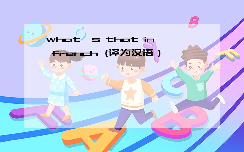 what,s that in french (译为汉语）