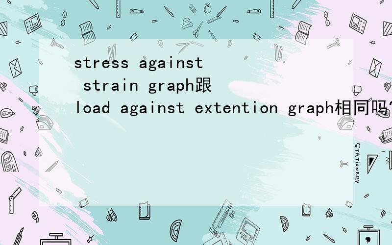 stress against strain graph跟load against extention graph相同吗?是在young modulus 的实验中,要画load against extention graph..材料是铜.每次加200g的砝码.如果可以,能不能描述一下那幅graph的特点?