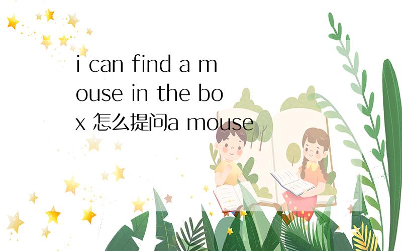 i can find a mouse in the box 怎么提问a mouse