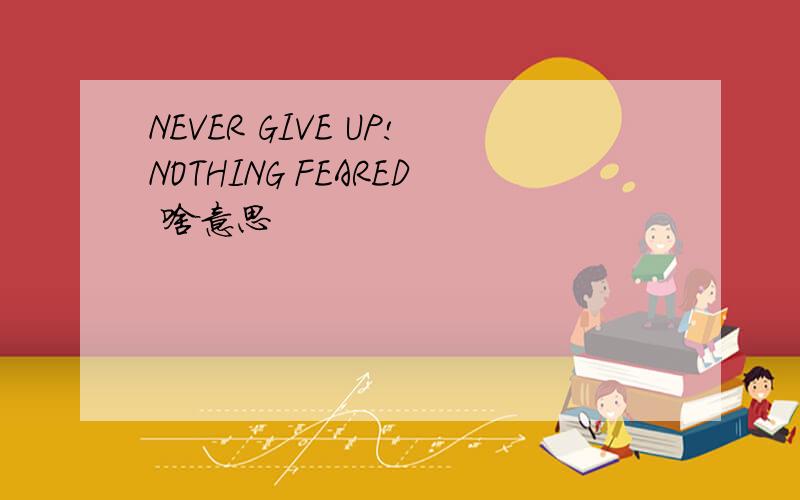 NEVER GIVE UP!NOTHING FEARED 啥意思