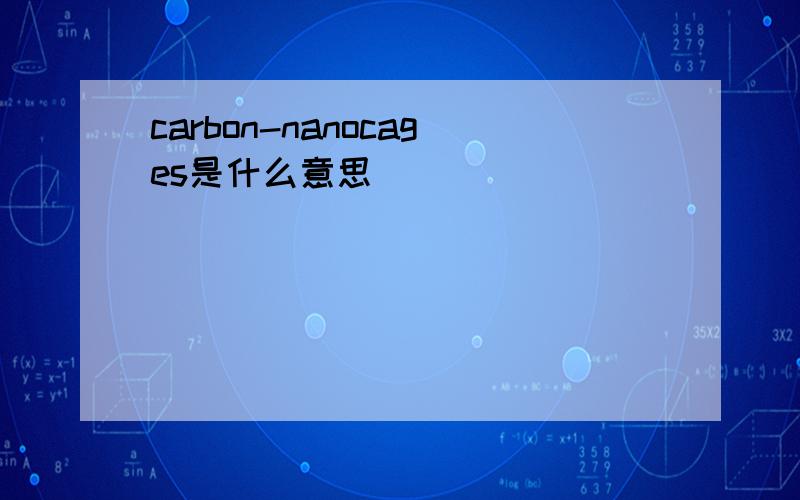 carbon-nanocages是什么意思