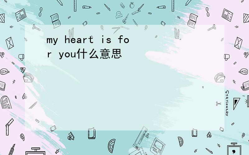my heart is for you什么意思