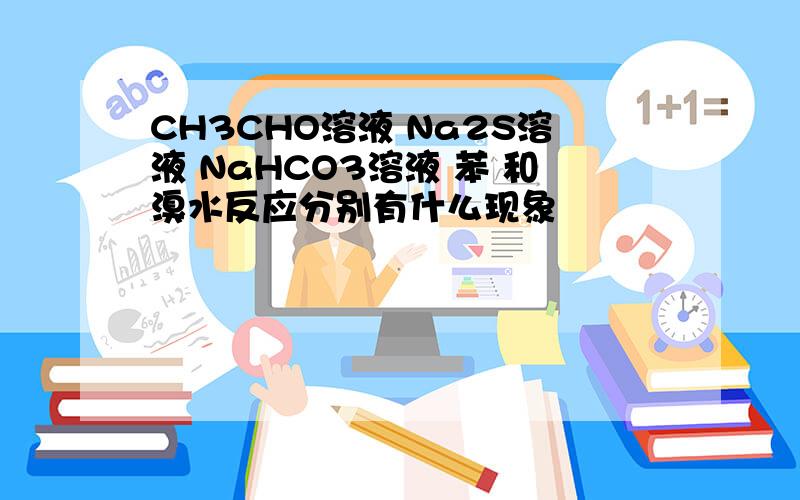 CH3CHO溶液 Na2S溶液 NaHCO3溶液 苯 和溴水反应分别有什么现象