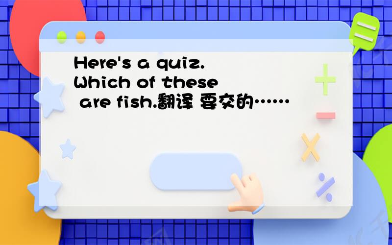Here's a quiz.Which of these are fish.翻译 要交的……