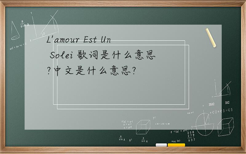 L'amour Est Un Solei 歌词是什么意思?中文是什么意思?