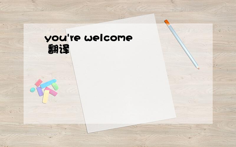 you're welcome 翻译