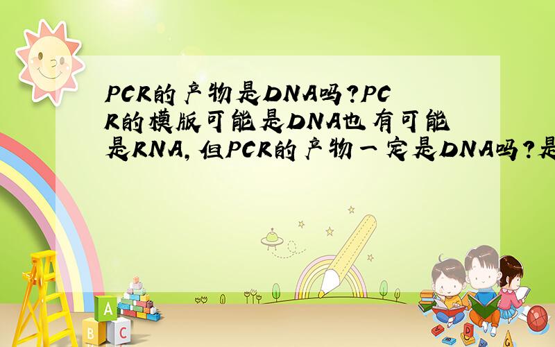PCR的产物是DNA吗?PCR的模版可能是DNA也有可能是RNA,但PCR的产物一定是DNA吗?是单链还是双链,产物有可能是RNA吗?