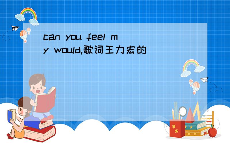 can you feel my would,歌词王力宏的