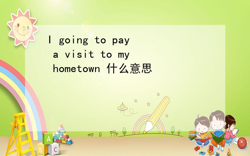 I going to pay a visit to my hometown 什么意思