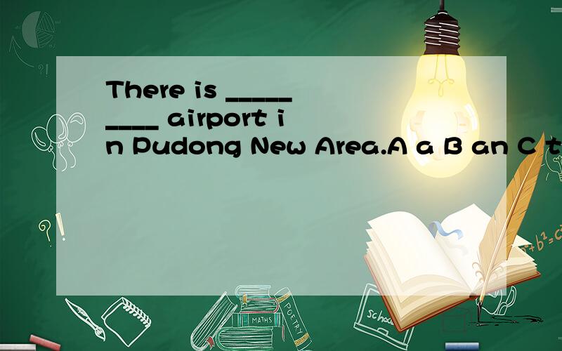 There is _________ airport in Pudong New Area.A a B an C the