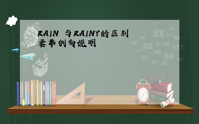 RAIN 与RAINY的区别要举例句说明