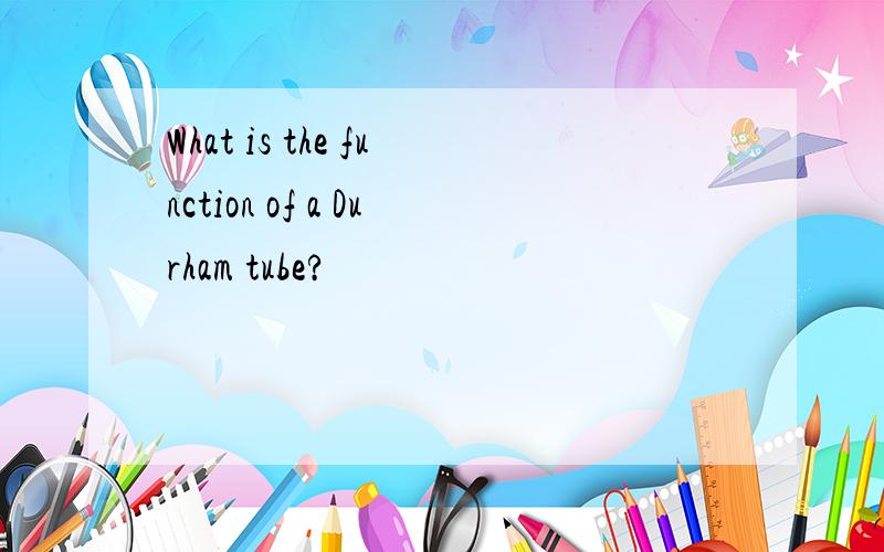 What is the function of a Durham tube?