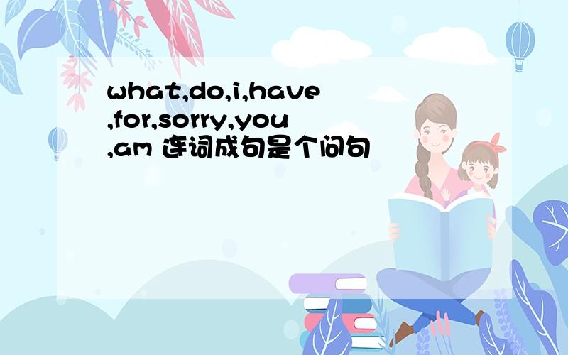 what,do,i,have,for,sorry,you,am 连词成句是个问句