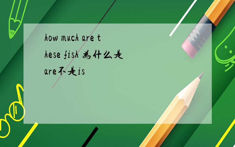 how much are these fish 为什么是are不是is