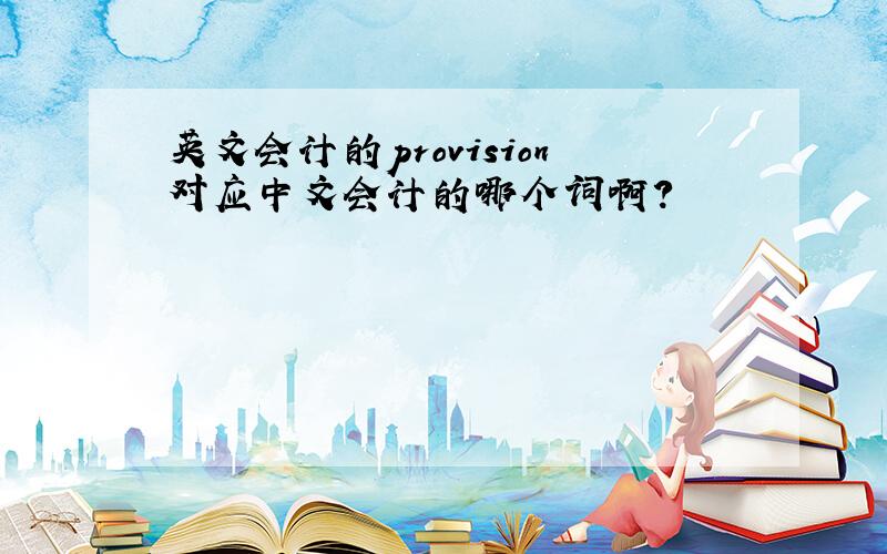 英文会计的provision对应中文会计的哪个词啊?