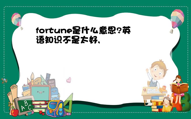 fortune是什么意思?英语知识不是太好,