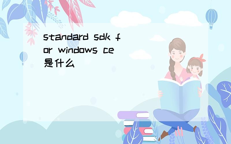 standard sdk for windows ce 是什么
