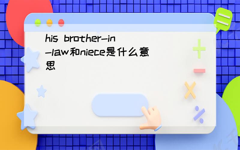 his brother-in-law和niece是什么意思