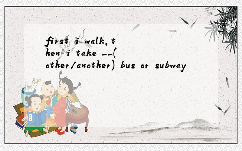 first i walk,then i take __(other/another) bus or subway