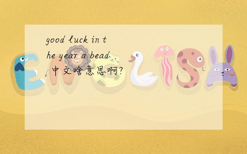 good luck in the year a bead 中文啥意思啊?