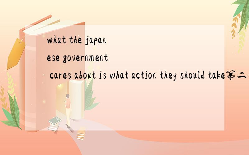 what the japanese government cares about is what action they should take第二个 what是 形容词吧什么的措施,what是引导表语从句吗