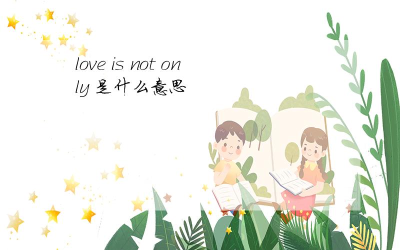 love is not only 是什么意思