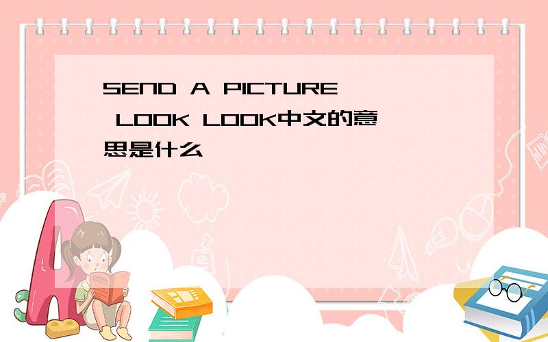 SEND A PICTURE LOOK LOOK中文的意思是什么
