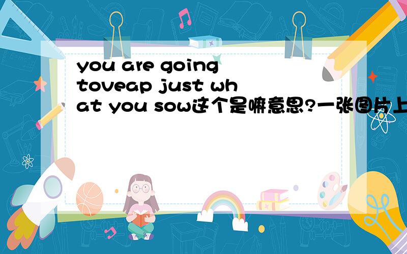 you are going toveap just what you sow这个是嘛意思?一张图片上写的,我自己没搞清楚才问的,
