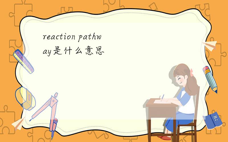 reaction pathway是什么意思