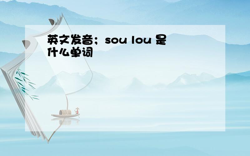 英文发音；sou lou 是什么单词