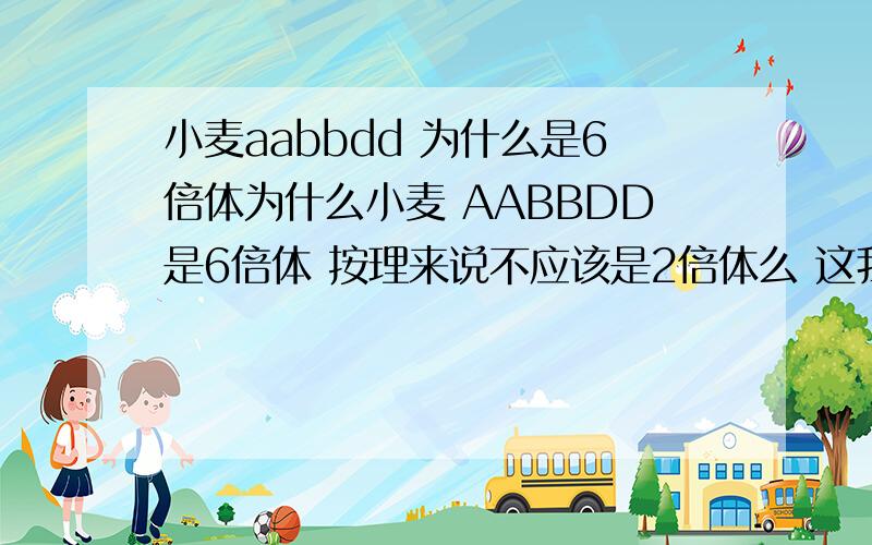 小麦aabbdd 为什么是6倍体为什么小麦 AABBDD是6倍体 按理来说不应该是2倍体么 这我不理解 希望你替我解答是基因型AABBDD