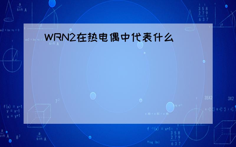 WRN2在热电偶中代表什么